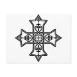 Black and White Coptic Cross Postcard