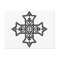 Black and White Coptic Cross postcards