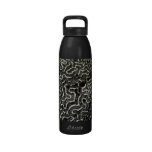 Black and White Coral Water Bottle