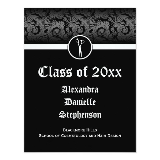Black and White Cosmetology School Graduation Card | Zazzle
