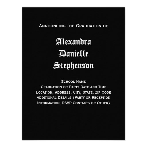 Black and White Cosmetology School Graduation Personalized Announcement