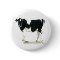 black and white cow button