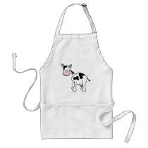 Black and White Cow Cartoon. Apron