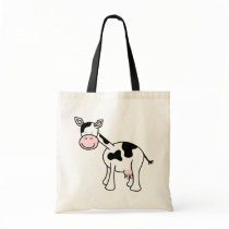 Black and White Cow Cartoon. Bag