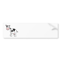 Black and White Cow Cartoon. Bumper Sticker