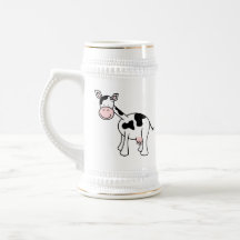 Black and White Cow Cartoon. Coffee Mugs