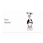 Black and White Cow Cartoon. Front. Business Card