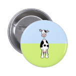 Black and White Cow Cartoon. Front. Buttons