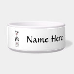 Black and White Cow Cartoon. Front. Dog Bowls