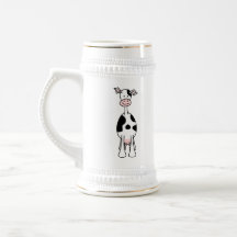 Black and White Cow Cartoon. Front. Mug