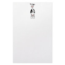 Black and White Cow Cartoon. Front. Stationery