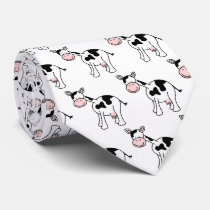 Black and White Cow Cartoon. Neckties