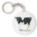 black and white cow key chain