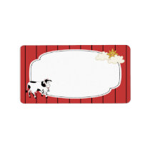 Black and White Cow Label
