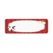 Black and White Cow Label
