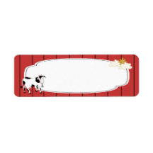 Black and White Cow Label