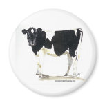 black and white cow magnet