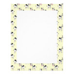 Black and White Cow Pattern on Light Yellow Letterhead