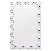 Black and White Cow Pattern. Stationery