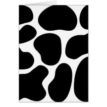 Black and White Cow Print Pattern. Greeting Cards