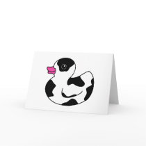 Black and White Cow Print Rubber Duck Cards