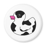 Black and White Cow Print Rubber Duck magnets