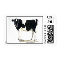 black and white cow stamp