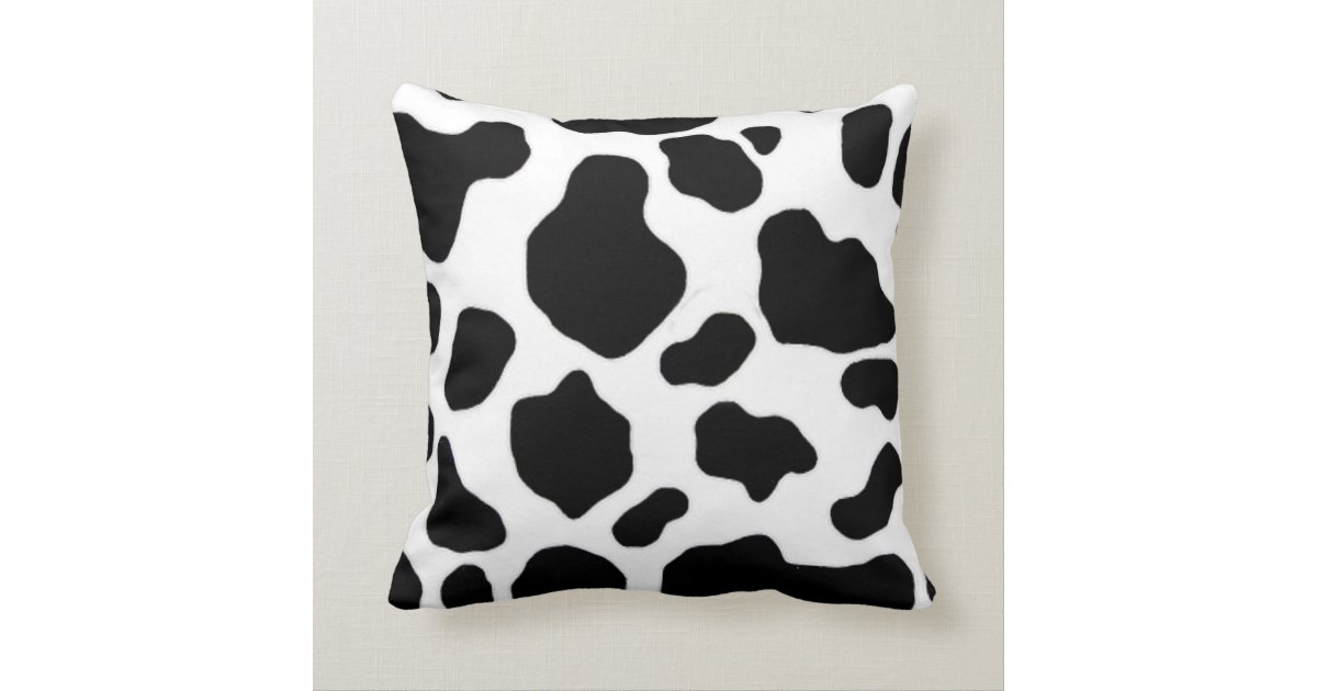 black and white cow pillow