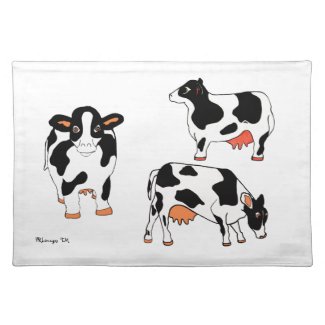 Black and White Cows Placemat