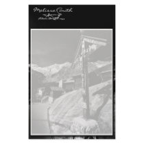 Black and White Crucifix Scene Stationery