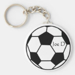 Black and White Custom Soccer Football Keychain