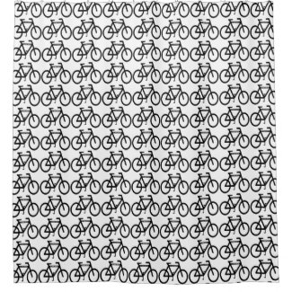 Black and White Cycling Abstract Shower Curtain