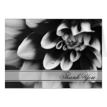 Black and White Dahlia Bridesmaid Thank You Note Card