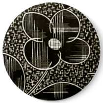 Black and White Daisy Fashion Button Pin by INTHEPRESENT Black and White Daisy Fashion Button Pin