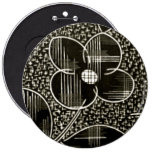 Black and  White Daisy Fashion Button Pin