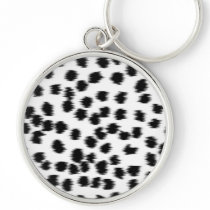 Black and White Dalmatian Print Pattern. Keychains