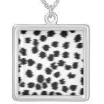 Black and White Dalmatian Print Pattern. Necklaces
