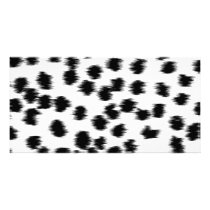Black and White Dalmatian Print Pattern. Customized Photo Card