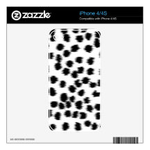 Black and White Dalmatian Print Pattern. Decal For The iPhone 4