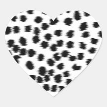 Black and White Dalmatian Print Pattern. Heart Sticker