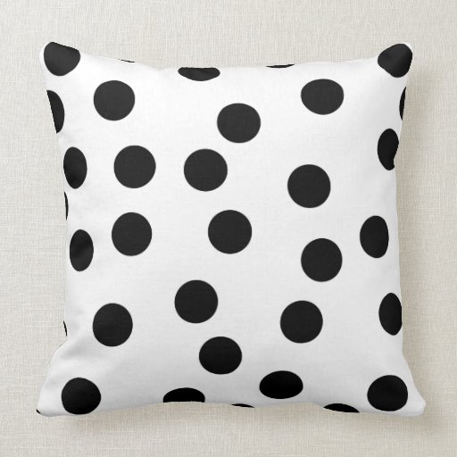 Black and White Dalmatian Spot Pattern. Throw Pillows
