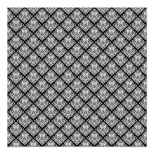Black and White Damask 1 Personalized Invites