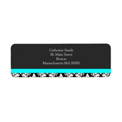 Black and White Damask Address Labels