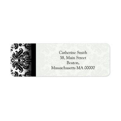 Black and White Damask Address Labels