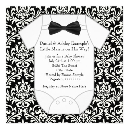 Black and White Damask Baby Boy Shower Personalized Invites from ...