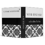 Black and White Damask Vinyl Binder