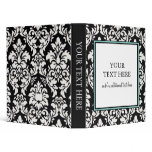 Black and White Damask Vinyl Binder