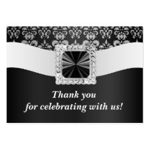 Black and white damask business card