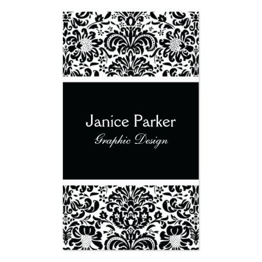 Black and White Damask Business Card