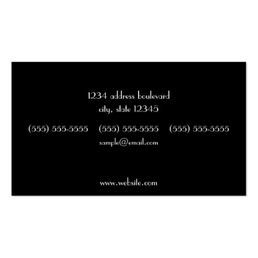 Black and White Damask Business Cards (back side)